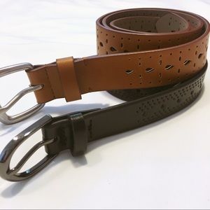 NWOT Belt Bundle 1 Black Med and 1 Tan Brown Small